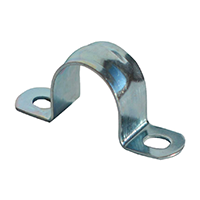 Двойна скоба метална с 2 уши и 2 отвора елипса