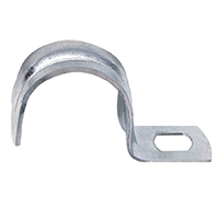 Единична скоба метална с ухо и отвор елипса