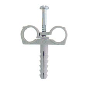 Найлонова скоба за PVC тръби - двойна комплект